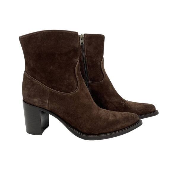 RE/DONE Brown suede 90’s western boot cowboy boot - Picture 1 of 8